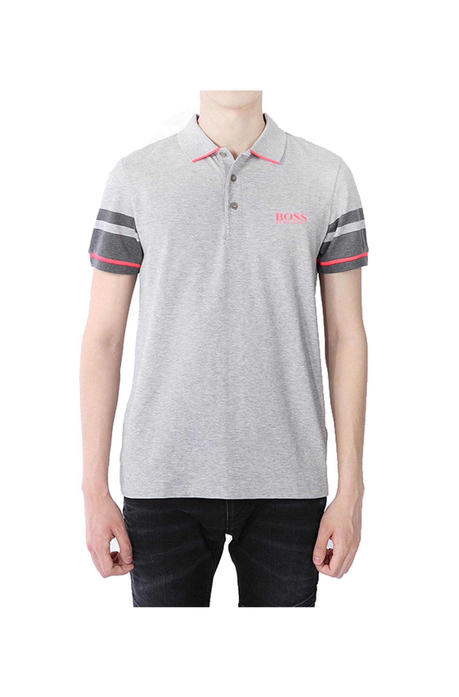 BOSS Green Men's Paddy Pro 10143643 01 Grey Polo Shirt