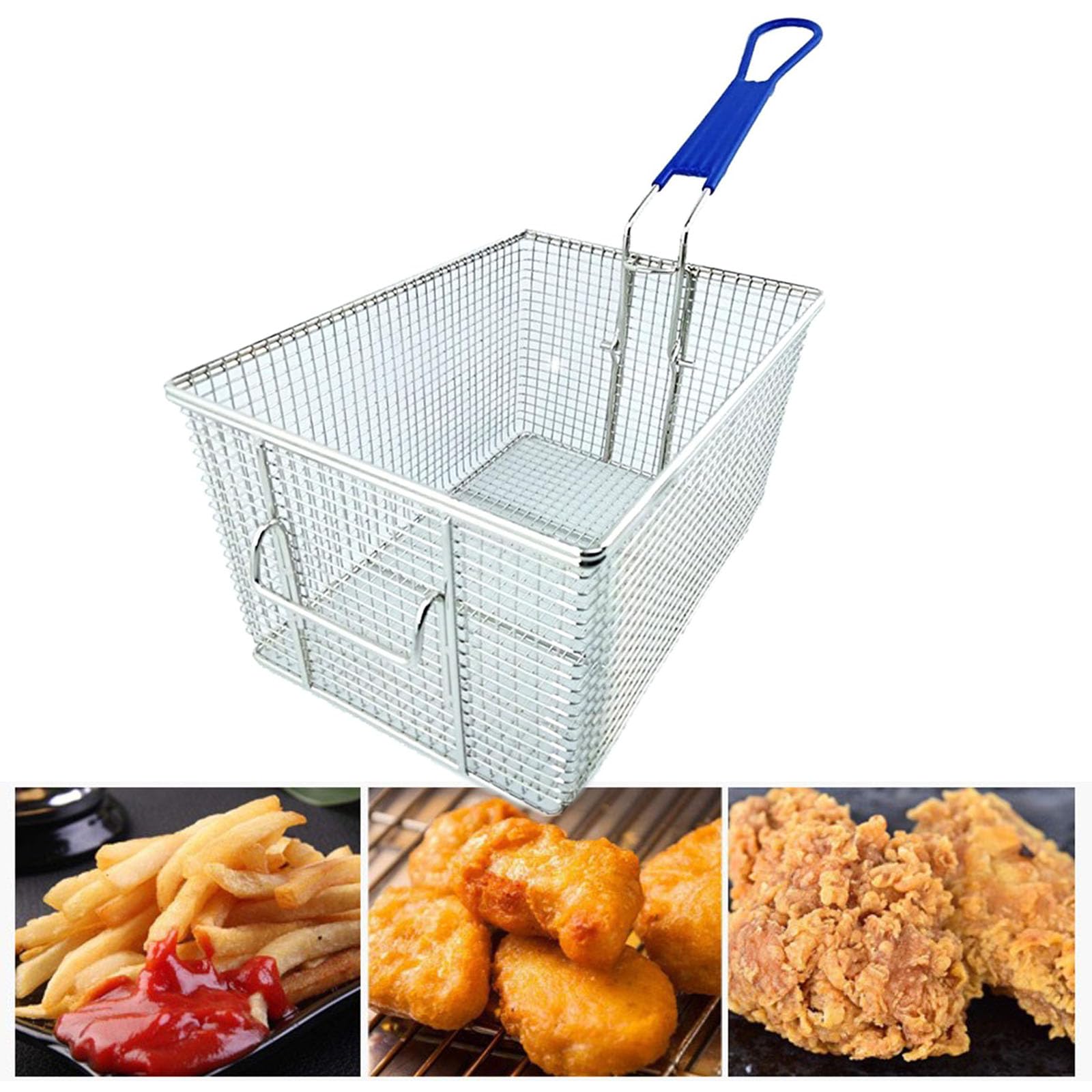 Genérico 2pcs Freidora de Acero Inoxidable,Cesta Comercial Cuadrada para Cocina de Restaurante, Dimensiones 28 x 20 x 15 cm,Ideal para Uso en establecimientos de alimentación