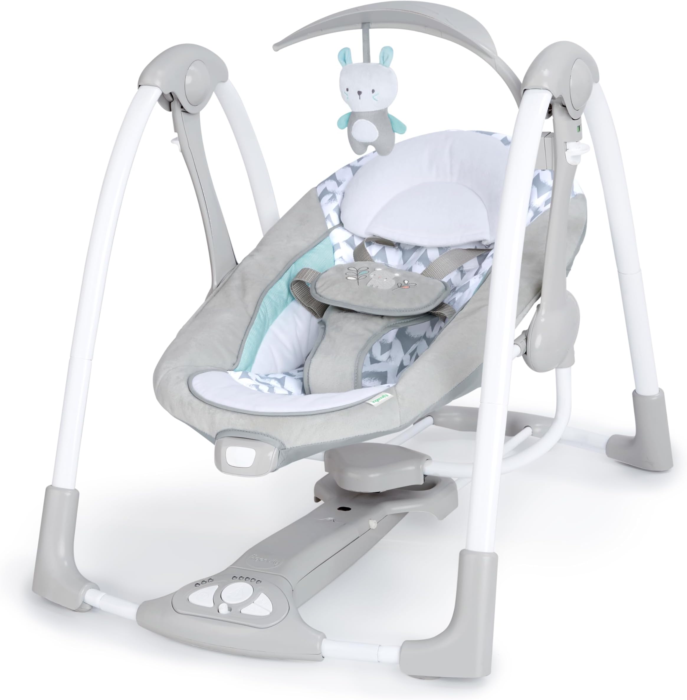 12189-3 Convertme Swing-2-Seat - Raylan, Pack Of 1 - Blue and Grey - Safety Belt & Removable Baby Toys Swing for Baby