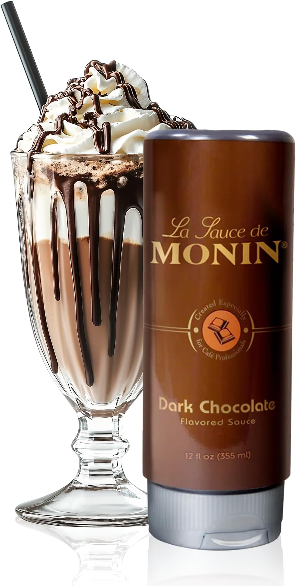 Gourmet Dark Chocolate Sauce, Velvety and Rich, Great for Desserts, Coffee, and Snacks, Gluten-Free, Non-GMO (12 Ounce)