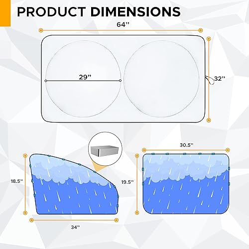 Miniatura 5 de EcoNour Parasol para parabrisas de automóvil (estándar) y parasol para ventana de automóvil para bebé (paquete de 4)  Accesorios interiores de
