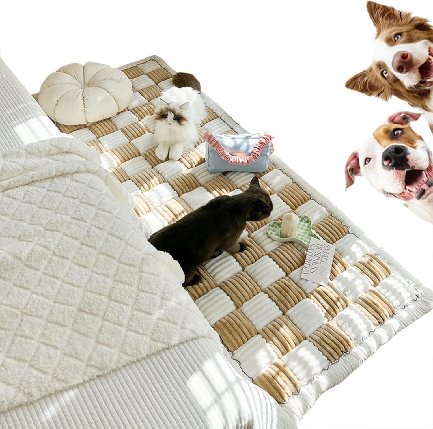 Funny Pet Couch Covers for Sofa, Fuzzy Blanket, Funny Dog Bed, Pet Bed Cover (Blue,27.6 * 82.7 in)