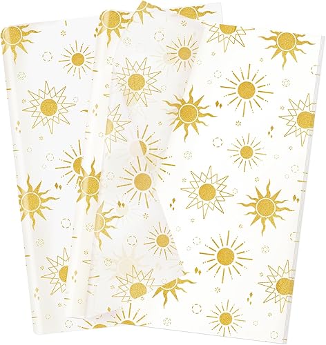 HolyMaji 50 hojas de papel de seda Sunshine para embalaje de pequeñas empresas de 20 x 28 pulgadas, papel de seda impreso a granel, papel de seda