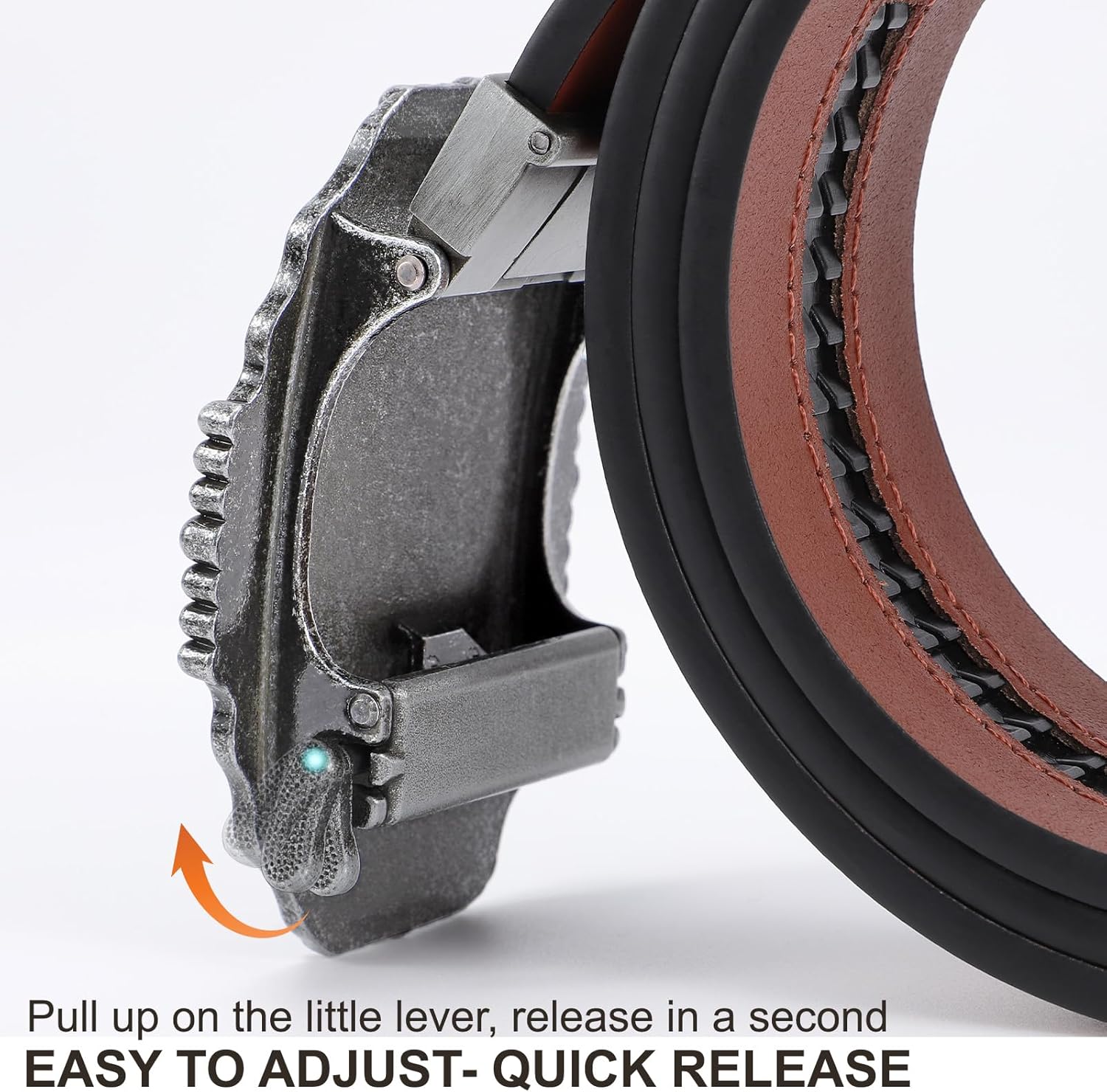 SANSTHS Ratchet Cowboy Belt, Western Ratchet Belts for Men Ratchet Western Belt with Automatic Cowboy Buckle - Image 2