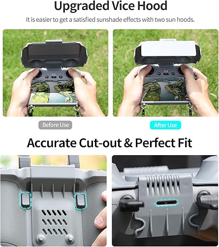 Miniatura 3 de FSIDIWT Mini 4 Pro RC 2 Controlador Sun Hood Cover para DJI Mini 4 Pro Accesorios, 2 en 1 RC 2 Joysticks Protector para DJI Mini 4 ProAir 3 Drone,
