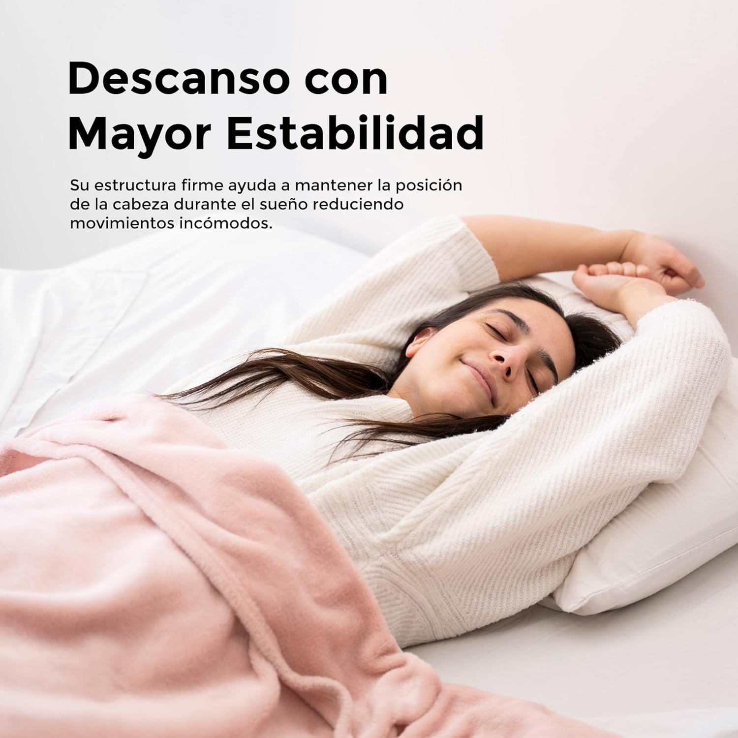 Almohada Extra Firme y Alta para Dormir de Lado Soporte Cervical Ergonomico Gran Volumen Transpirable Funda Lavable Recupera Forma - 150cm