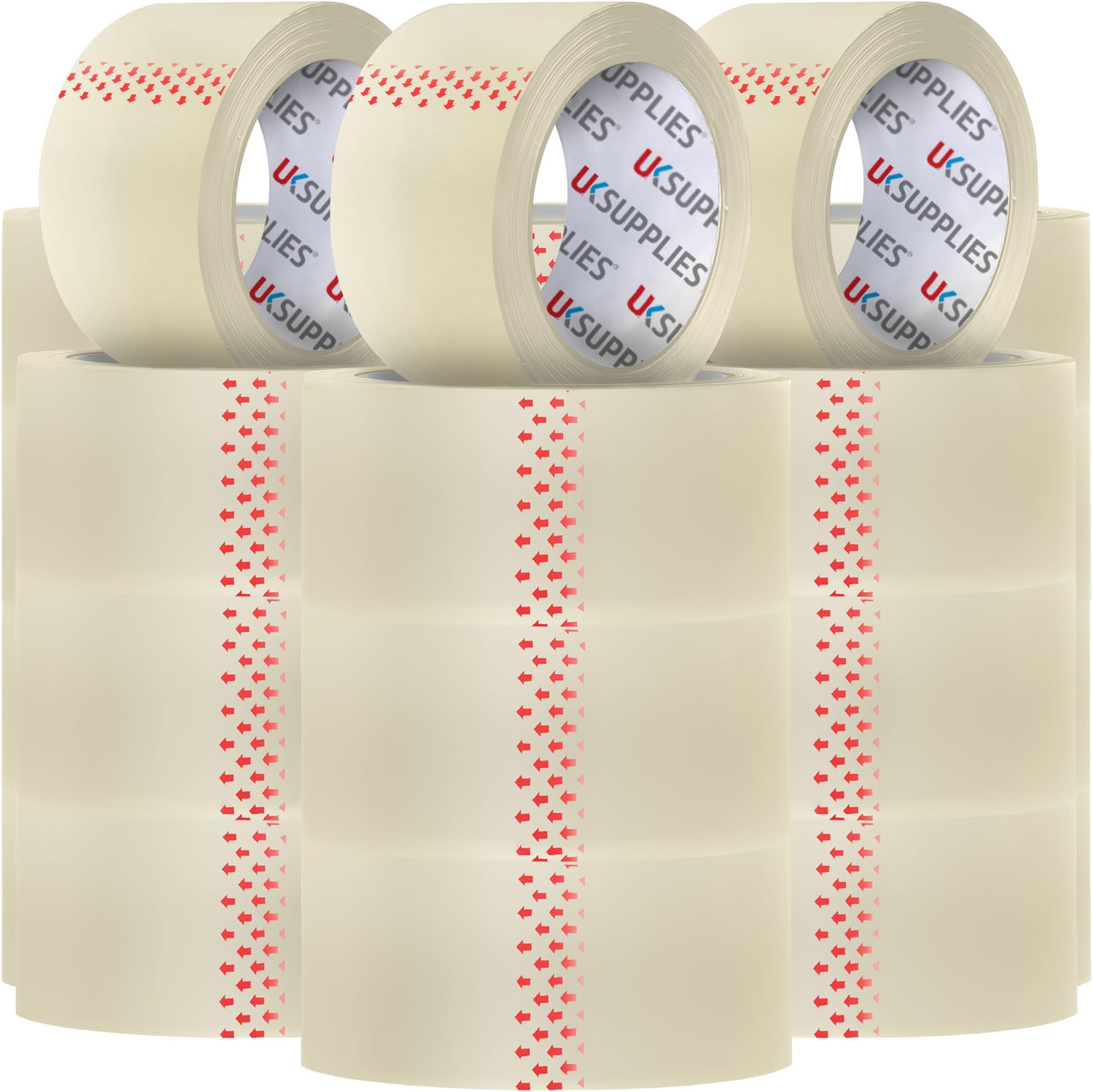 24 Rolls LOW NOISE Premium Clear Packaging Tape (All Pack Sizes) 48MM X 66M Extra Strong Secure Sticky Adhesive Durable Parcel Sealing Tape for Packing Boxes & Moving Houses