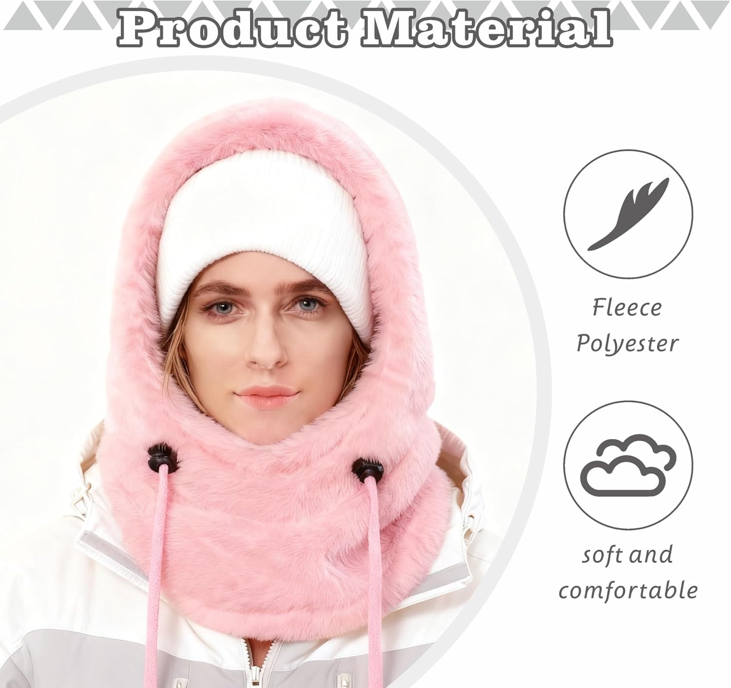 Balaclava Winter Ski Mask for Women Men, Windproof Face Masks Hooded Scarf Cold Weather Gear Neck Warmer Hat - Image 2