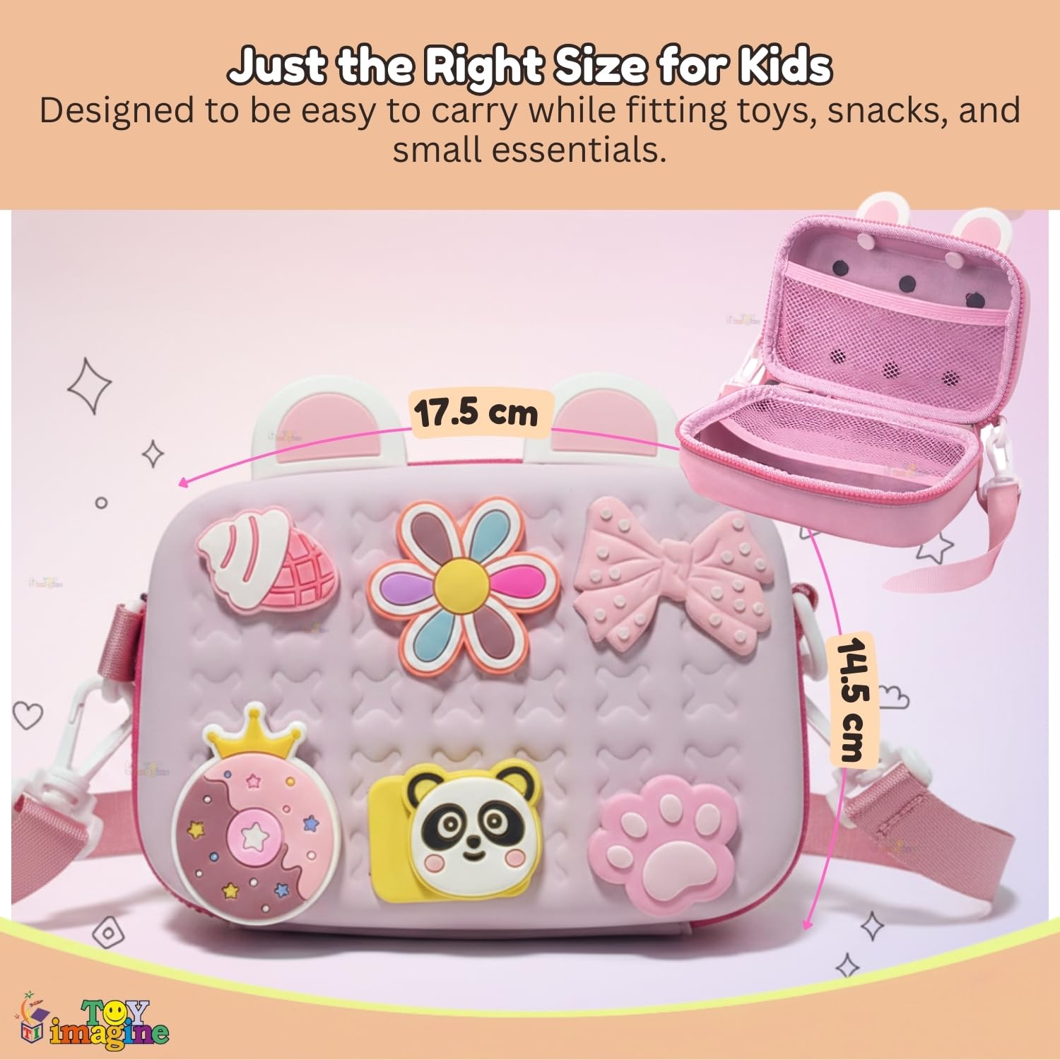 Toy Imagine Cartoon Soft Silicone Crossbody Sling Bag for Girls Birthday Gift for Girls Waterproof Anti Fall Shoulder Purse Handbag Stationery Storage Bag Travel Gift for Children Students Girls 2