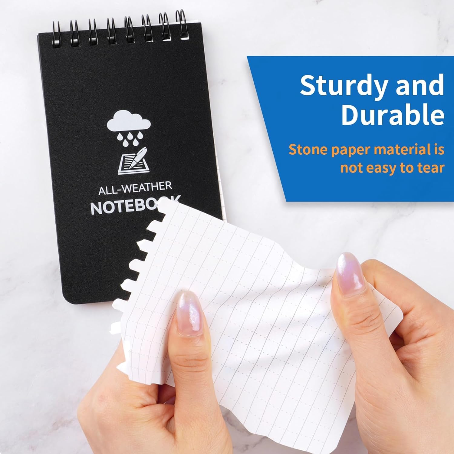 Snapklik.com : 6 Pack Waterproof Notebook, 3 X 5 Pocket Notepad, Top ...