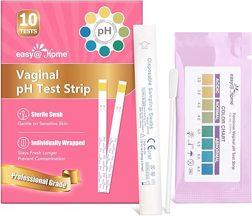EasyHome Prueba de pH vaginal -10 tiras  Kit de prueba de VB en casa para mujeres  Prueba de infección por levaduras + equilibrio de pH para mujeres