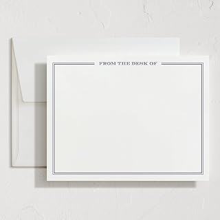 Minted Gentleman Stationery Cards, 10 Count, Blank Cards and Envelopes For Thank You Notes, Invitations & Handwritten Messages, Gifts For Men, Note Cards & Stationery Set, Darknight Blue Color Theme