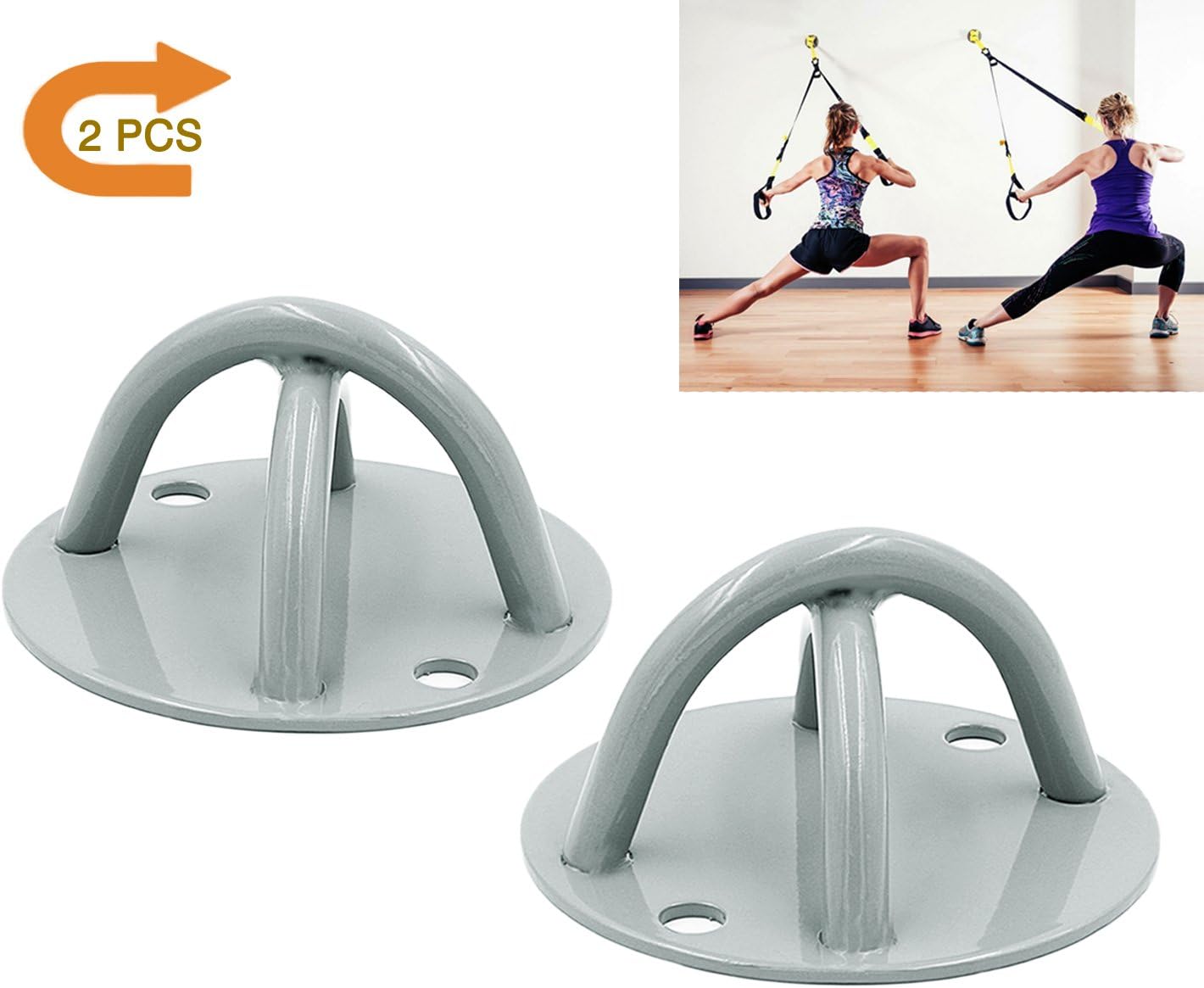 PIONGHD Wall Mount Bracket for Suspension Straps. Wall and Ceiling Mount for Yoga Trapeze Ceiling Hooks, Olympic Rings, Body Weight Strength Training Systems, Yoga Swings & Boxing Equipment (2pcs)