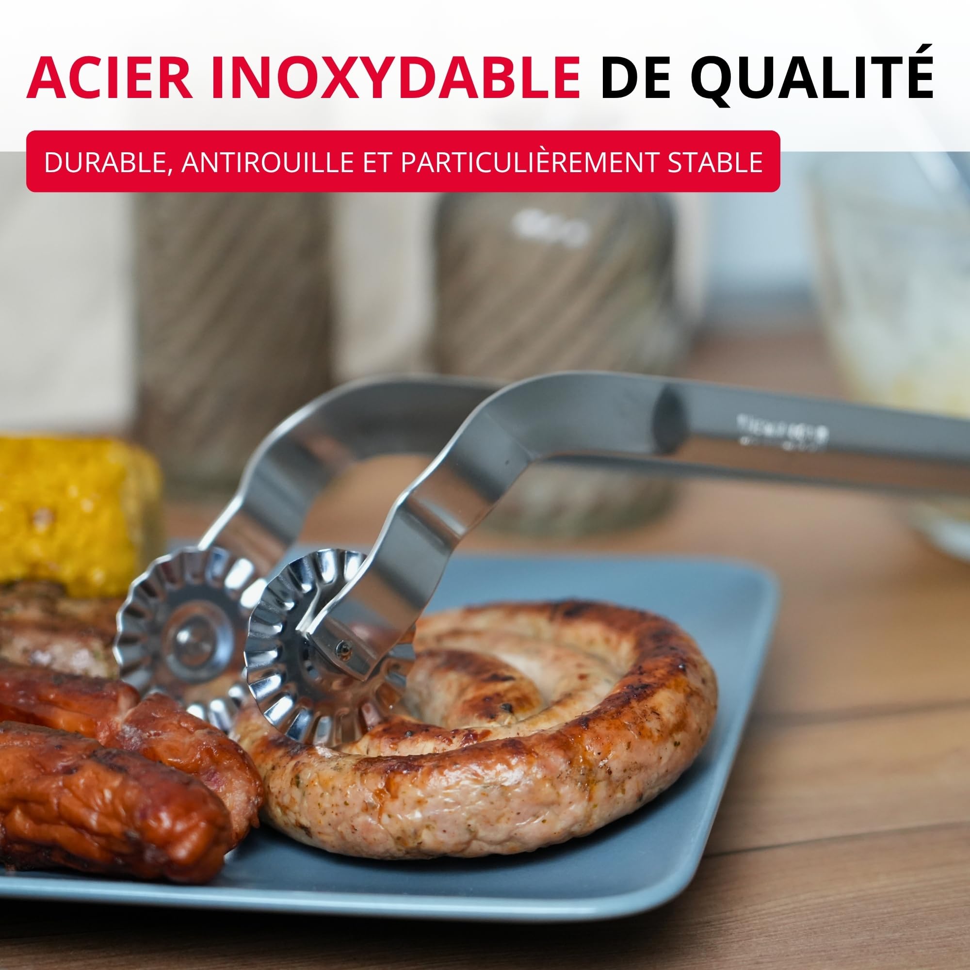 Westmark Pince à Barbecue Twistmaster, 1 Pièce – Pince à Saucisses avec Pince Rotative – Pince à Viande Robuste en Acier Inoxydable pour Grill, Barbecue et Cuisine, 35.3 Cm