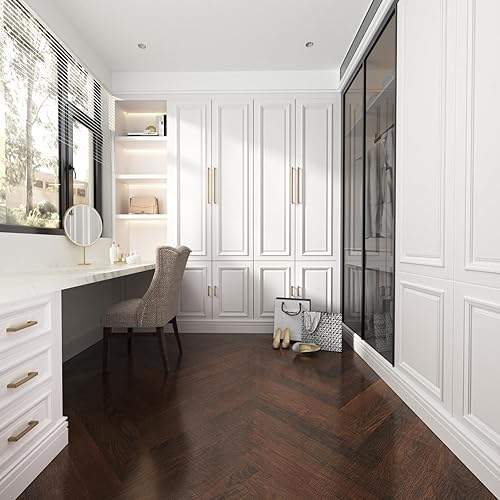 Miniatura 5 de goldenwarm Paquete de 10 tiradores de bronce champán para gabinetes, manijas doradas de 10 pulgadas, tiradores de cajón de bronce cepillado, manijas