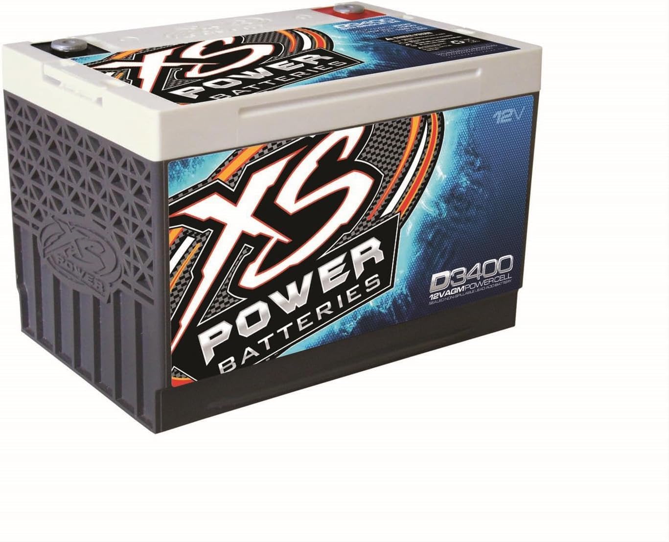 XS Power D3400 XS Series 12V 3,300 Amp AGM High Output Battery w/ M6 Terminals - Racing & Car Audio Powerhouse