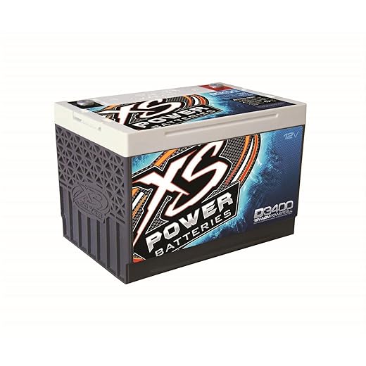 XS Power D3400 XS Series 12V 3,300 Amp AGM High Output Battery with M6 Terminal Bolt