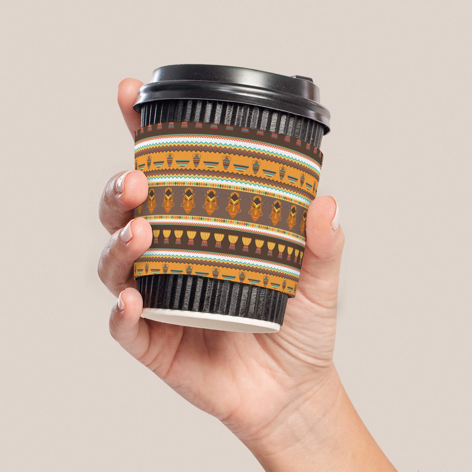 African Masks Coffee Cup Sleeve