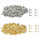 500 PCS Paper Fasteners, baotongle Brass Plated Scrapbooking Brads Round Metal Brads with Storage Bag for Crafts Making DIY, Gold and Silver
