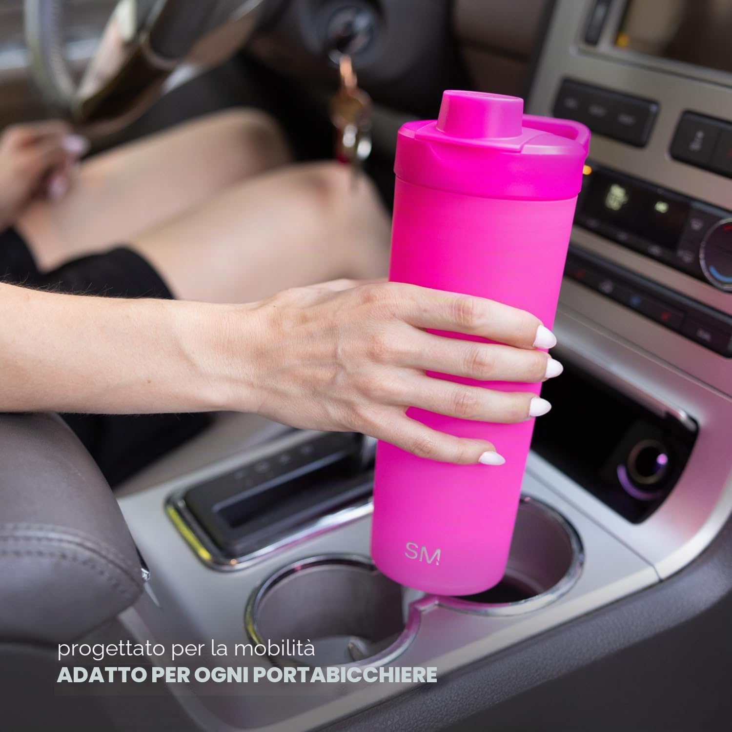 Simple Modern Borraccia Shaker in Acciaio Inossidabile con Pallina | Bicchiere Isolato in Metallo per Mix di Proteine, Frullati e Pre-Workout | Rally | 710ml | Midnight Black