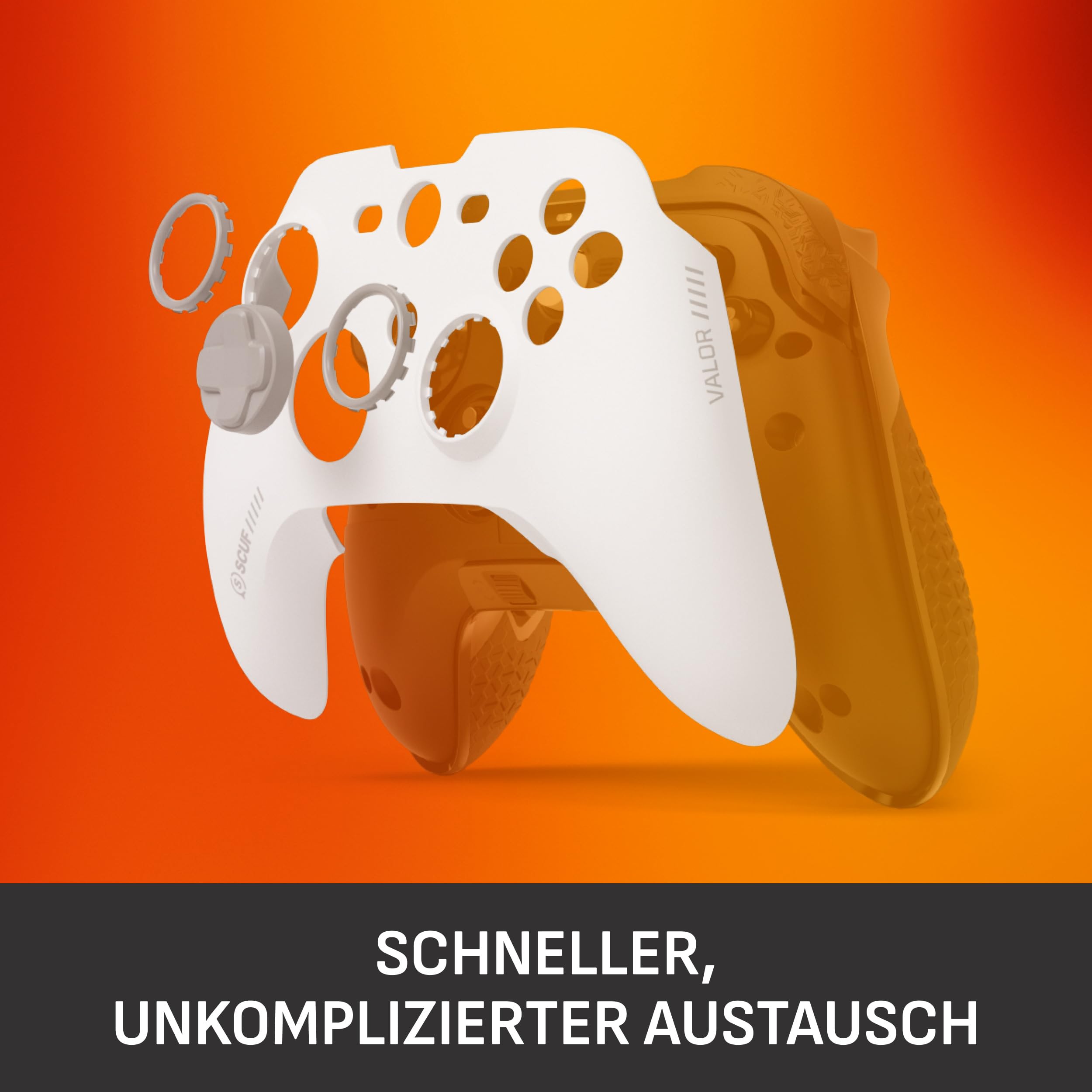 SCUF Valor PRO Controller Abnehmbare Frontplatten-Kit – Weiß | Magnetische Befestigung, Gleitringe
