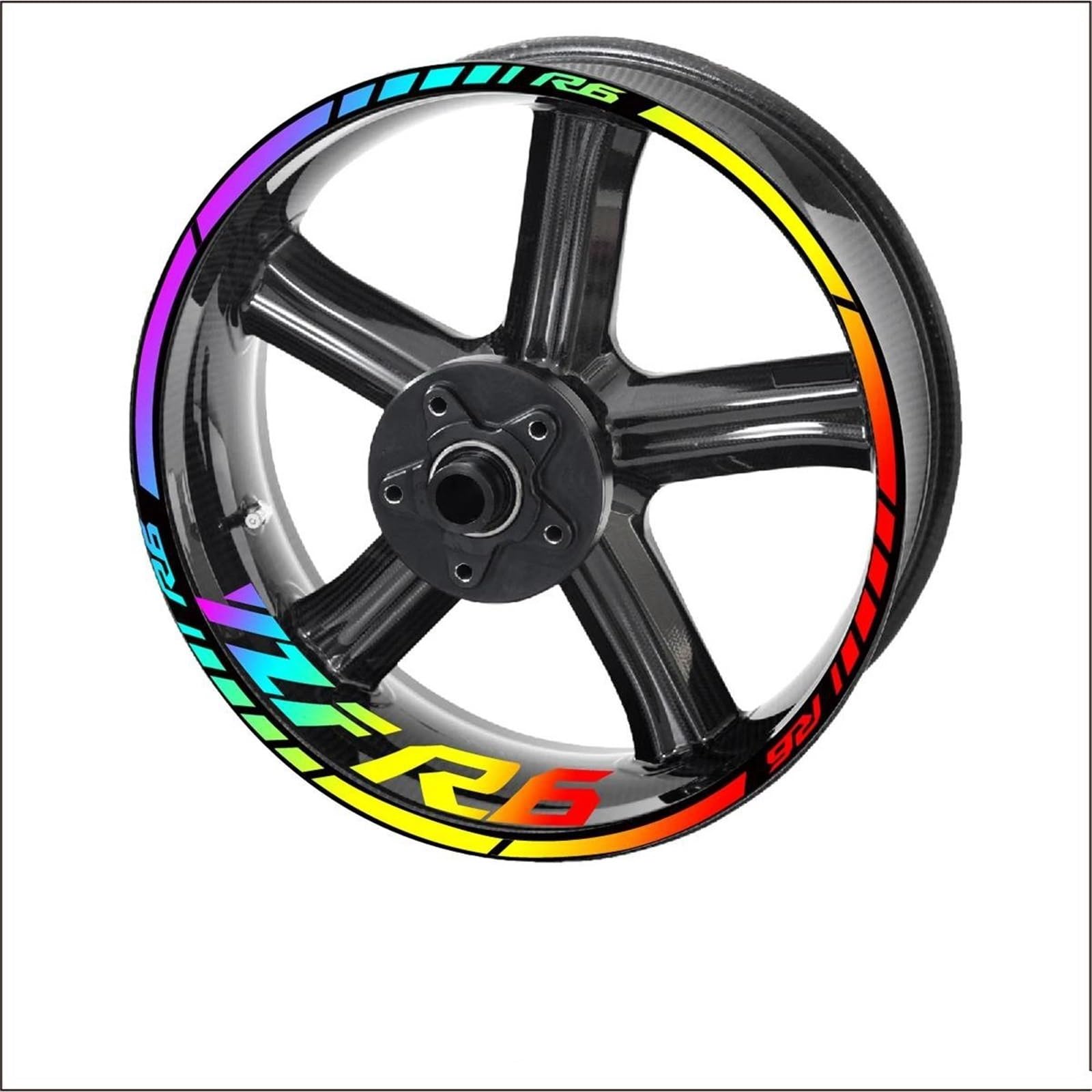 Motorcycle for Yamaha YZF R6 YZF-r6 Accessories Wheel Stickers Reflective Rim Motorbike Waterproof Decals Decorative(Color1)