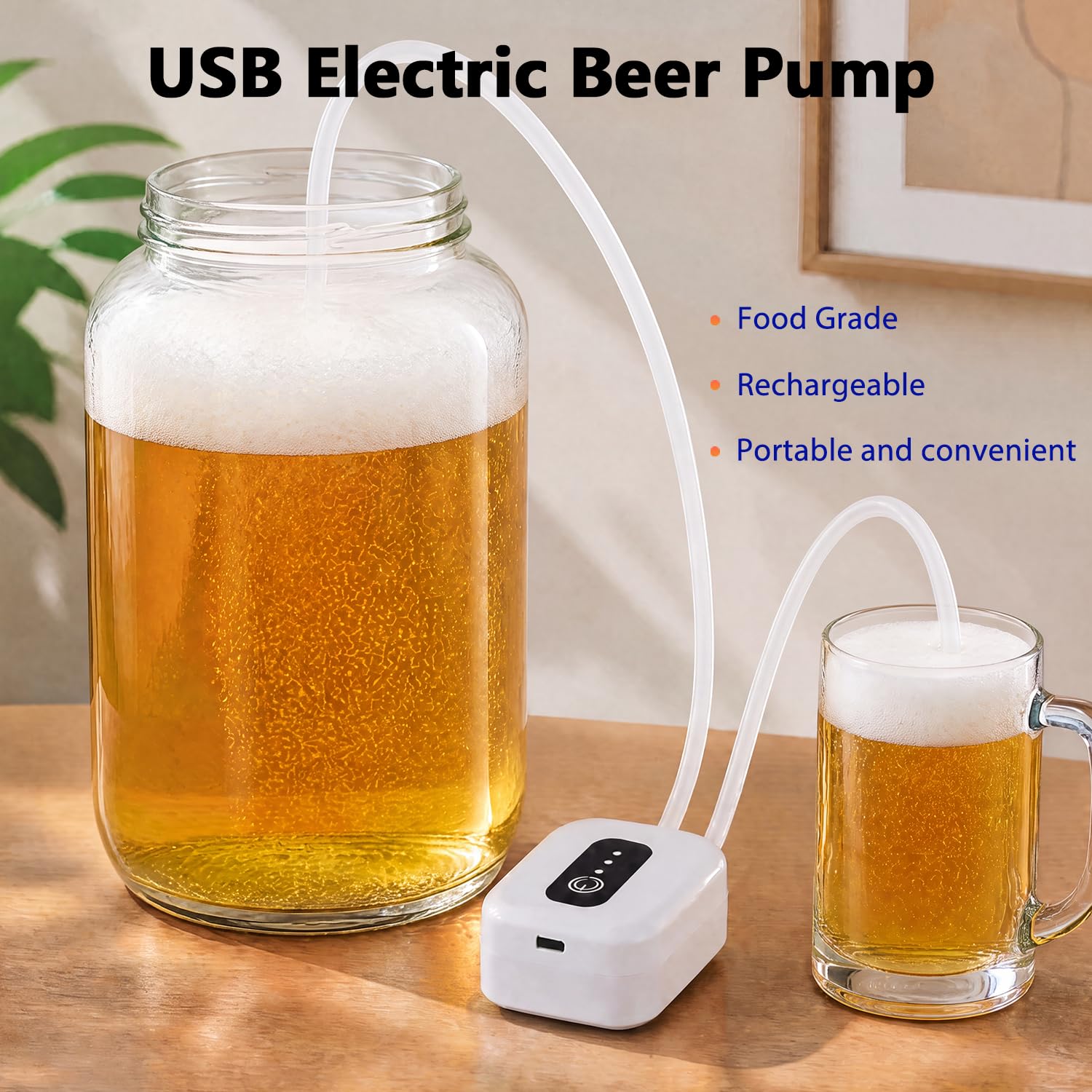Bomba de transferencia de vino recargable