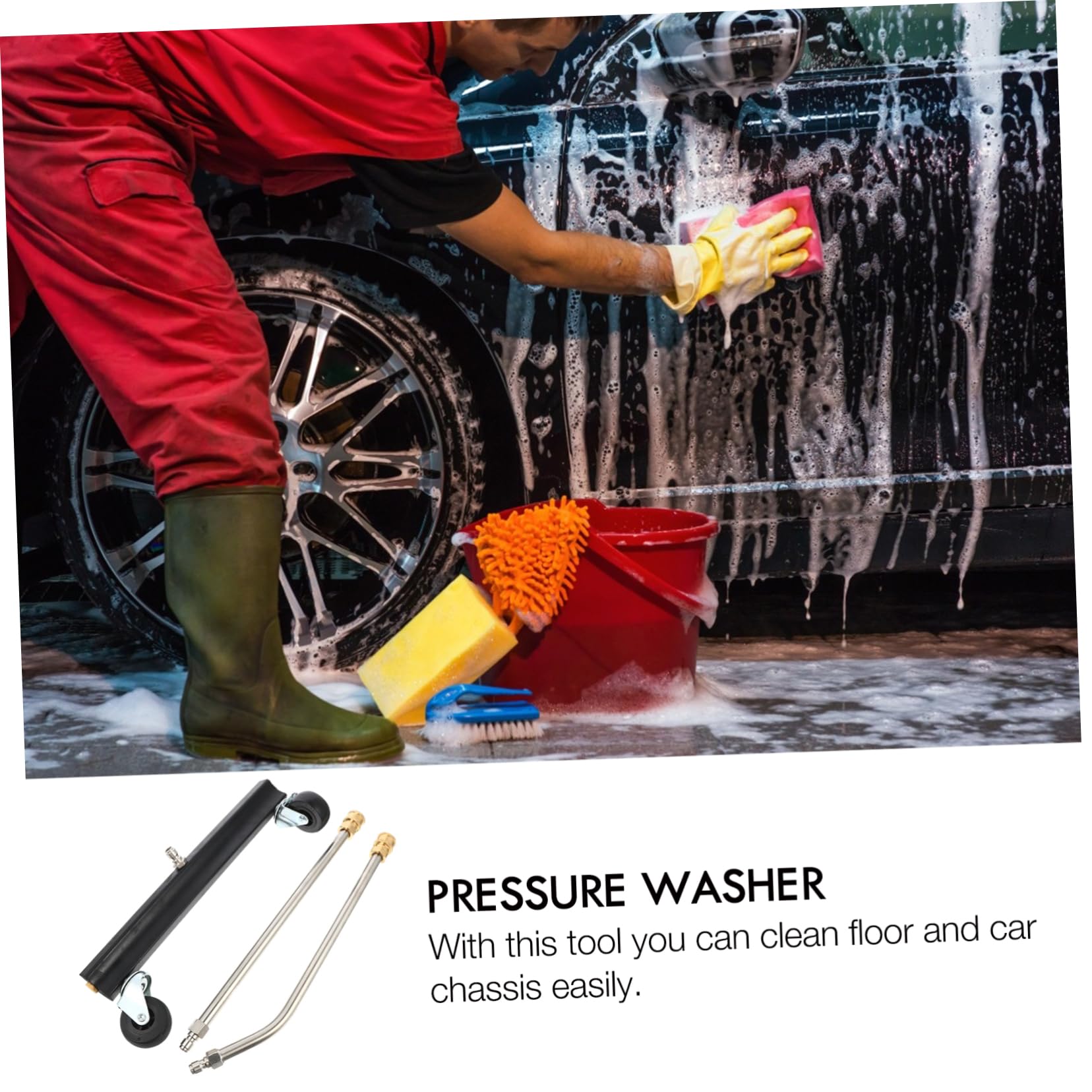 YARNOW Nettoyeur Haute Pression avec Brosse De Nettoyage pour Châssis Outil De Nettoyage De Voiture pour Camion SUV Et Autres Véhicules