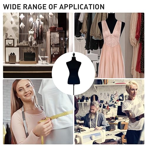 Miniatura 5 de Cuerpo de maniquí, forma de vestido femenino, cuerpo de maniquí, torso de 60 a 67 pulgadas de altura ajustable, cuerpo de mujer, exhibición de ropa