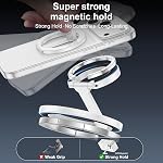 Phone Ring Holder for Magsafe Phone Grip, Magnetic Cellphone Grip Finger Ring iPhone Kickstand Ring Stand for iPhone 17 16 15 14 Air for Mag Safe Accessories Mag Car Mounts, White