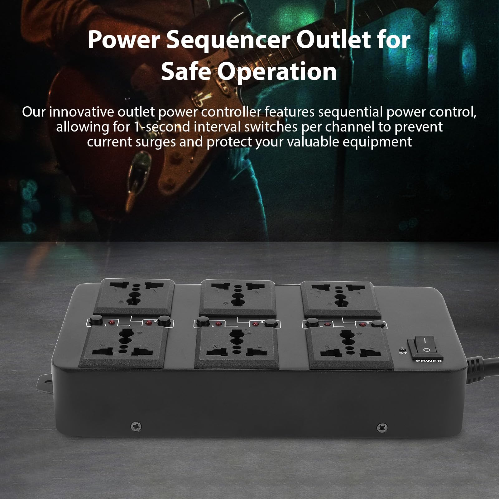 Controlador Secuenciador de Potencia de Metal, Salida, Indicador LED, Toma de 6 Canales, Gestión de Energía para Compatibilidad de Dispositivos