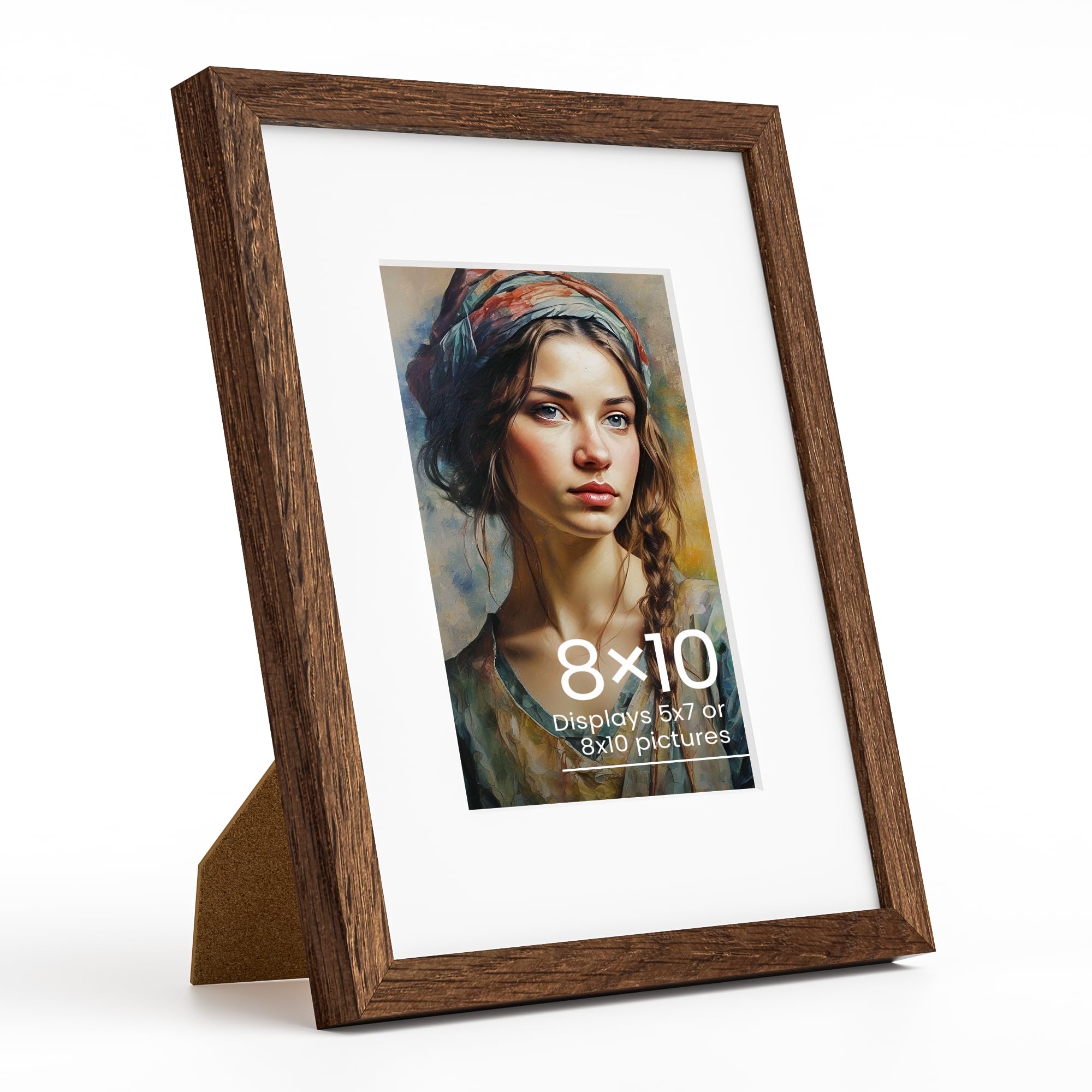 Vivelove 8"x10" Natural Oak Wood Picture Frame - Display Pictures 5x7 with Mat or 8x10 Without Mat, Photo Gallery Wall Frame,Poster Frames for Wall