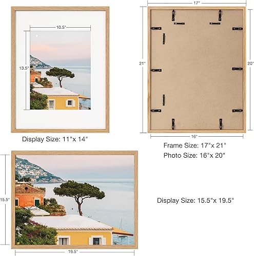 Miniatura 2 de Axeman Marco de fotos de 16 x 20 pulgadas, 1 paquete de marco de madera maciza de roble para decoración del hogar, marco de fotos de madera natural