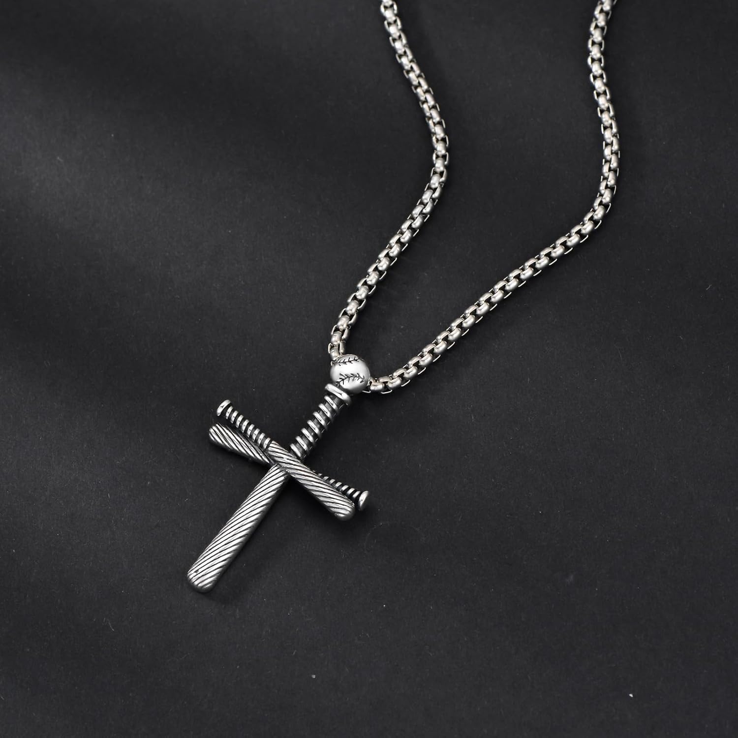 Cross Necklace for Men Women 925 Sterling Silver Crucifix/Baseball/Celtic/Ankh/Bone/Flag/Nail/Gothic Cross Pendant with Stainless Steel Chain for Him Birthday Christmas