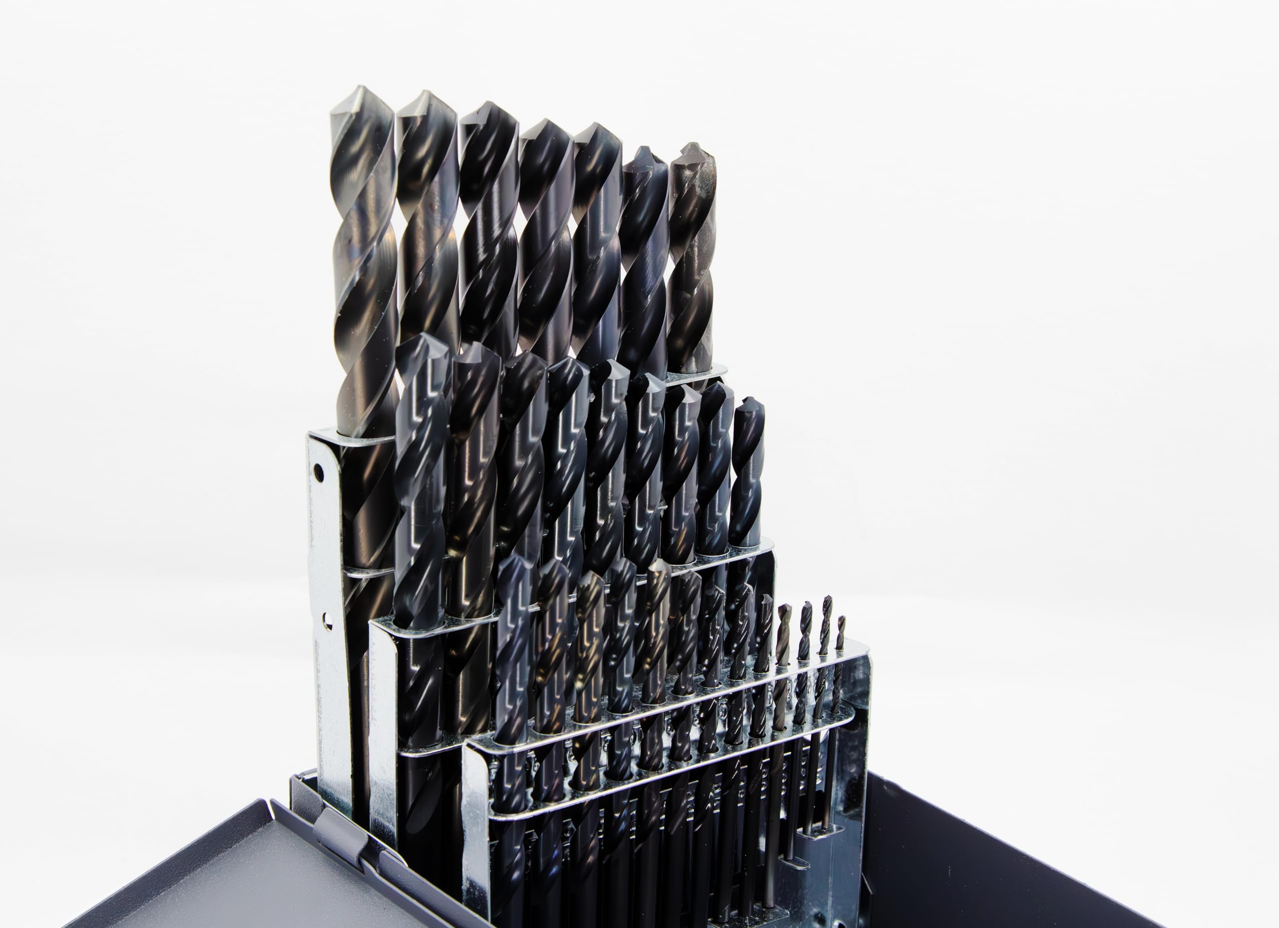 Drill America DWD4041-SET Juego de brocas HSS en caja de metal, 6-10 mm x 0,1 mm
