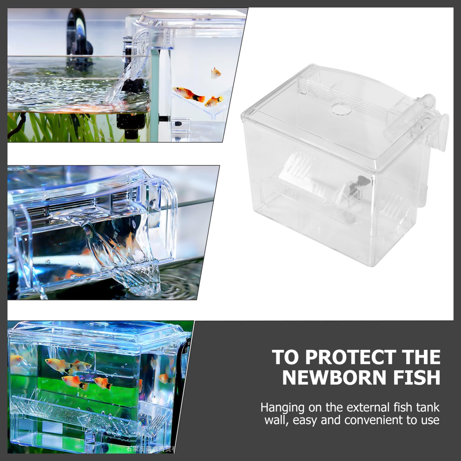 WOONEKY 1 Pieza Caja de Cría Aislante para Acuario Incubadora Exterior Colgante para Aislamiento y Cría de Peces para Hatching y de Alevines Diseño Práctico y Ecológico