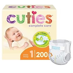 Cuties Complete Care Baby Diaper Size 1, 8 to 14 lbs. CDB001, 25 Ct | Baby Diaper,Unisex