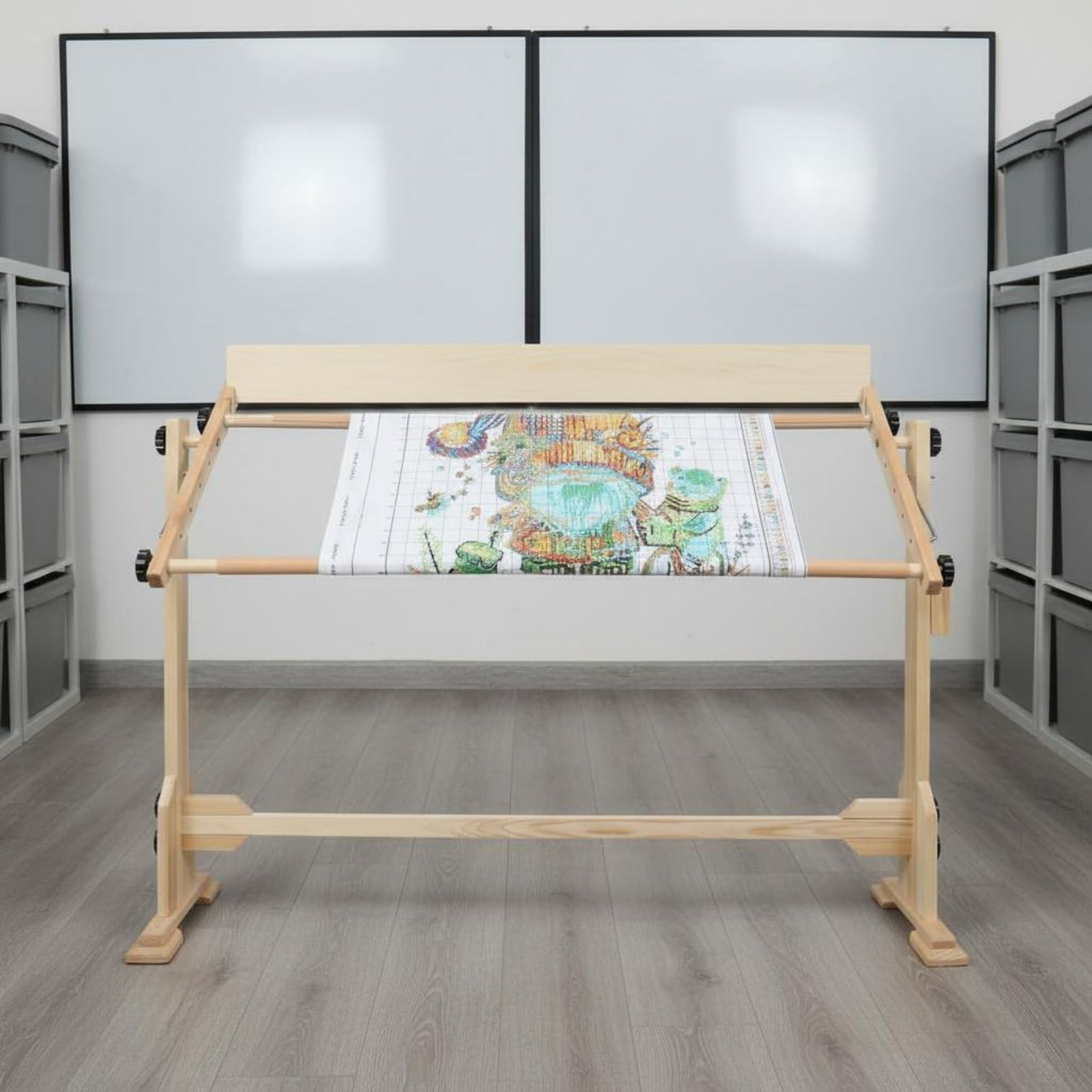 LOVIVER Stickständer Kreuzstichrahmen Stickrahmen Stickgestell Handarbeitsständer aus Holz Stabiler Einstellbarer Breite Und für Präzises Sticken Und Längere Sitzungen für Hobby Zuhause Werkraum