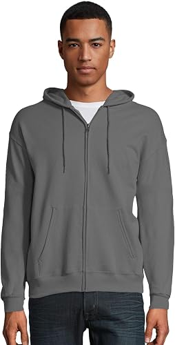 Hanes Sweat à Capuche pour Homme, Gris fumé, M