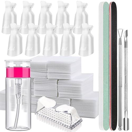 Miniatura 29 de FANDAMEI Kit de herramientas para quitar esmalte de uñas con clips de uñas, botella removedor de esmalte de uñas de 3.4 fl oz, almohadilla de A-Rosa