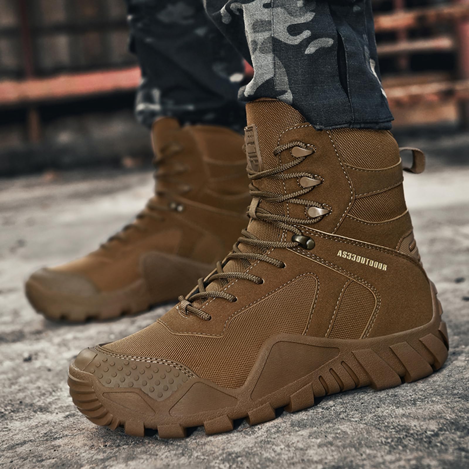 Botas de combate duraderas para hombre, botas de caza, antideslizantes, impermeables, para senderismo y trekking, para aventuras