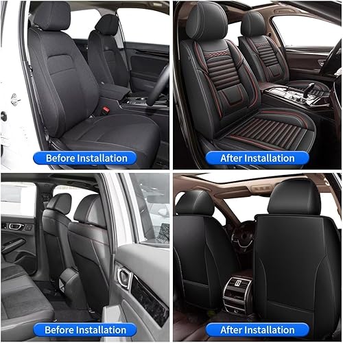 Vista 109 de Juego completo de fundas de asiento de automóvil para Volvo XC40 2019-2023 2024, fundas de asiento de cuero impermeables con compatible con bolsa