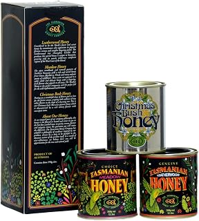 Tasmanian Honey Company Gift Pack Leatherwood, Meadow and Christmas Bush (3-12.3 Ounce tins)