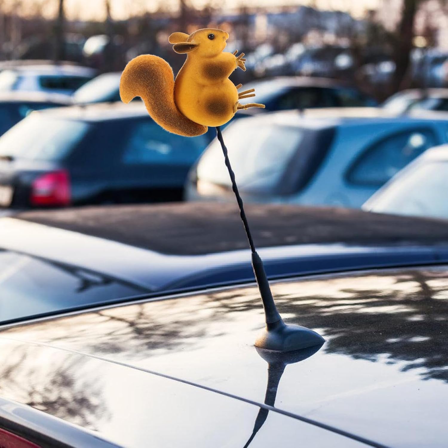 Car Antenna Topper Squirrel Ball, Plastic Sturdy Roof Ornament, Universal Fit Car Exterior Decoration, Easy Installation, Weather Material
