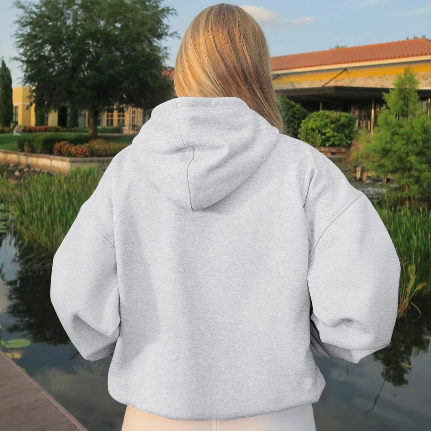 California Graphic Hoodies Women Preppy Fleece Letter Puff Printed Vintage Oversized Sweatshirts Pullover Tops - Image 6