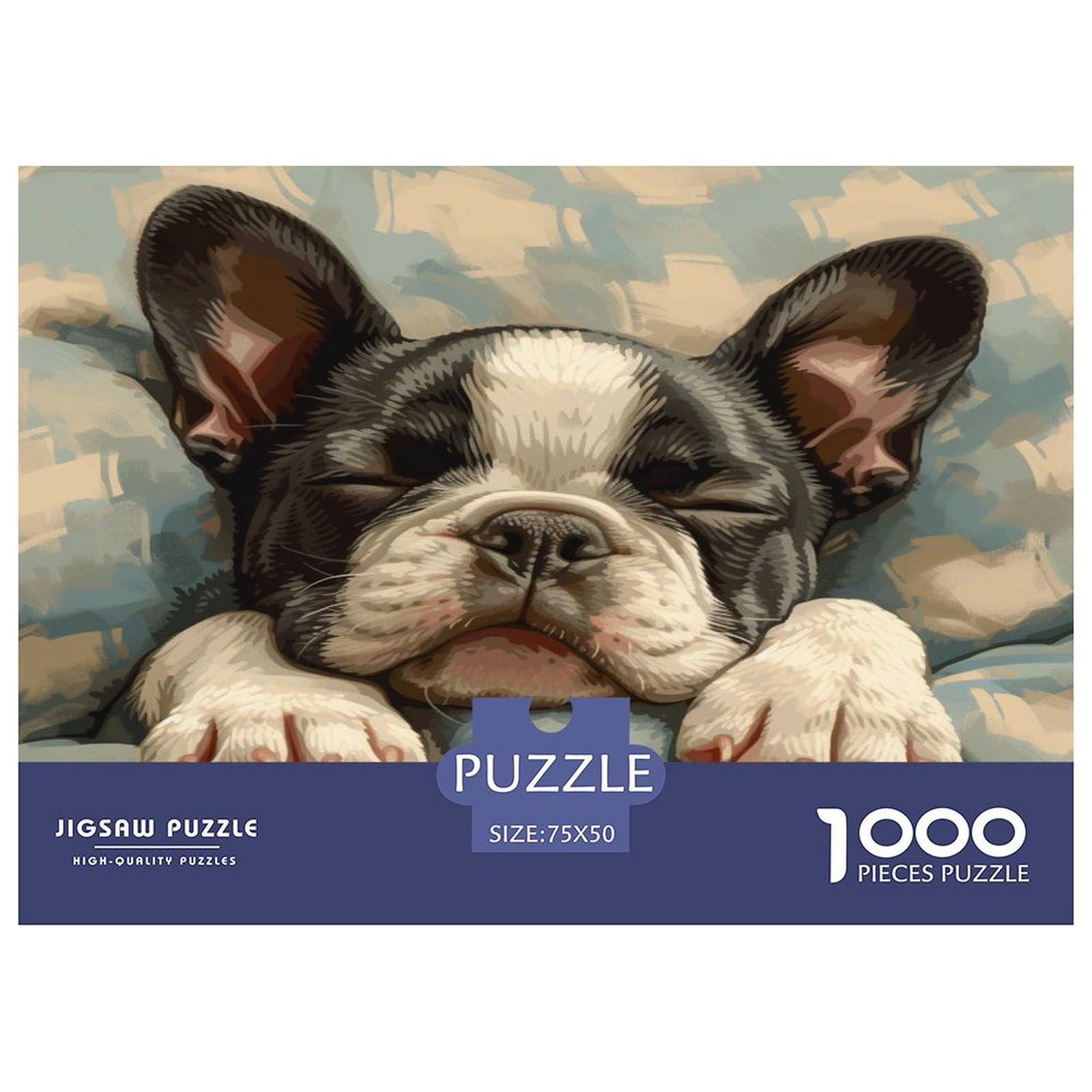 French Buldog Puzzles Puzzle 1000 elementów, Puzzle dla dorosłych, Puzzle - Wysokiej jakości nadruk 1000 sztuk (75 x 50 cm)