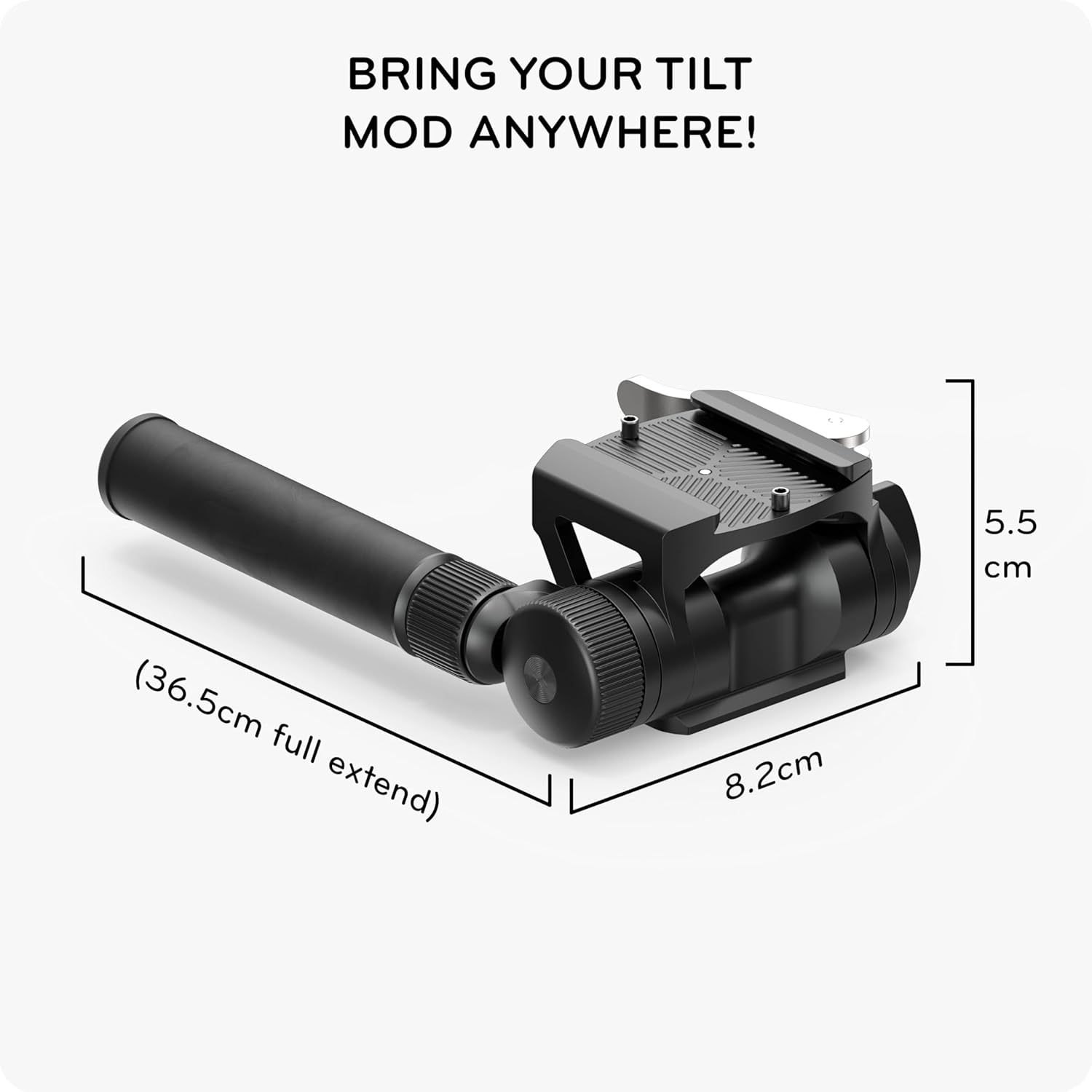 Peak Design Tilt Mod for Pro Tripod, Fluid Pan/Tilt Video Head Adapter, Smooth Cinematic Motion, Deployable Handle, Compact Pro-Grade Filmmaking Accessory