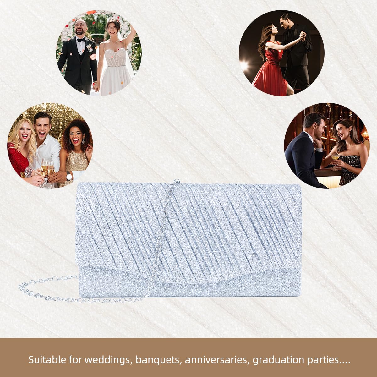 Bolsa Clutch Festa Feminina Prata Poliéster Listrado Mão Ombro Transversal Com Correntes Removíveis em promoção! Veja a oferta e mais achadinhos de Bolsas 7 Hoje é o melhor dia para comprar Bolsa Clutch Festa Feminina Prata Poliéster Listrado Mão Ombro Transversal Com Correntes Removíveis com aquele preço maroto! Promoção! Aproveite a oferta! 7