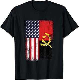 Half American Half Angolan USA Angola Flag US Immigrant T-Shirt