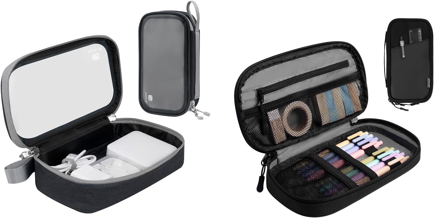 pack all Packing Organizer Bundle | 1 Clear Electronic Organizer & 1 Pencil Case Plus for family, men, women and children